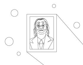 Joaquin phoenix joker black and white vector