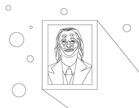 Joaquin Phoenix Joker black and white vector
