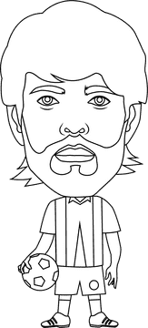 Kaka football player Cartoon black and white clipart