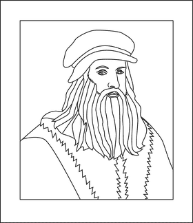 Leonardo da vinci black and white clipart