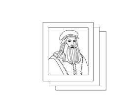 Leonardo da vinci black and white vector