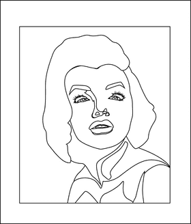 Marilyn Monroe black and white clipart