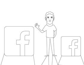 Mark Zuckerberg Cartoon black and white vector