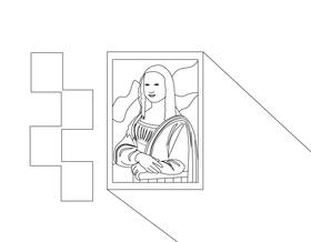 Mona Lisa pianting black and white vector