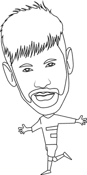 Neymar jr black and white clipart