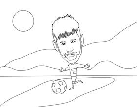 Neymar jr black and white vector