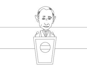 Vladimir putin Cartoon black and white vector