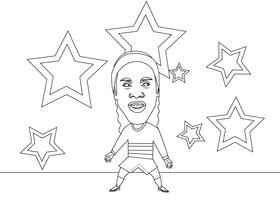 Ronaldinho black and white vector