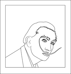 Salvador Dali black and white clipart