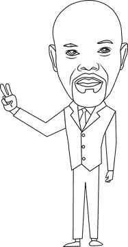 Samuel Jackson Cartoon black and white clipart