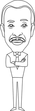 Al Sharpton Cartoon black and white clipart