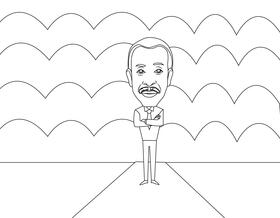 Al Sharpton Cartoon black and white vector