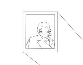 Vladimir Lenin black and white vector