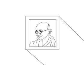 Mahatma Gandhi black and white vector