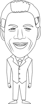 Nelson Mandela black and white clipart