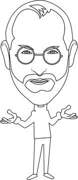 Steve Jobs black and white clipart