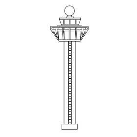 Singapore Changi Airport black and white clipart