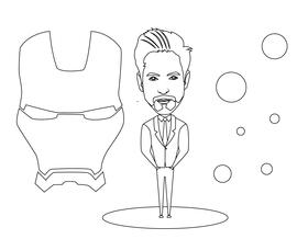 Tony Stark black and white vector