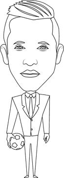 Alexis Sanchez Cartoon black and white clipart