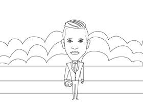 Alexis Sanchez Cartoon black and white vector