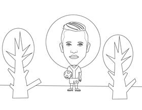 Alexis Sanchez black and white vector