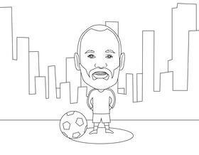 Andres Iniesta black and white vector