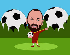 Andres Iniesta Cartoon vector