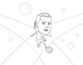 Antoine griezmann Cartoon black and white vector