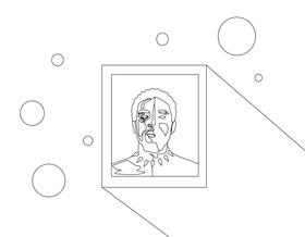 Chadwick Boseman art black and white vector