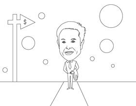 Elon Musk black and white vector