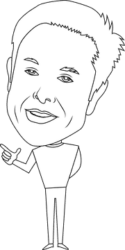 Elon Musk Cartoon black and white clipart