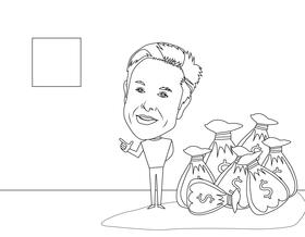 Elon Musk Cartoon black and white vector