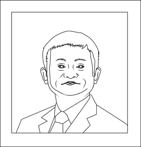 Jack Ma Portrait black and white clipart