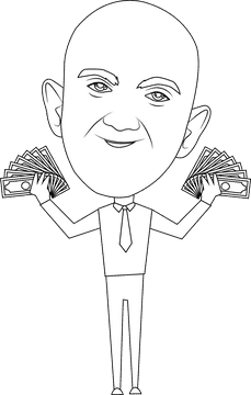 Jeff Bezos Cartoon black and white clipart