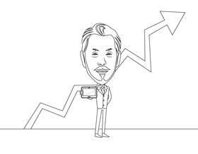 Larry Ellison Cartoon black and white vector
