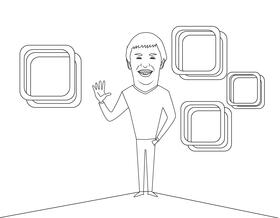 Larry Page Cartoon black and white vector