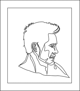 Robert Downey Jr black and white clipart