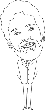 Sergey Brin Cartoon black and white clipart