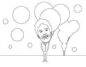 Sergey Brin Cartoon black and white vector