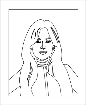 Camila Cabello black and white clipart