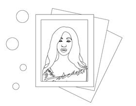 Cardi B black and white vector