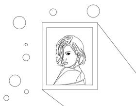 Demi Lovato black and white vector