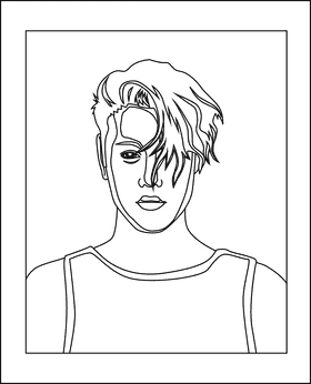 Justin Bieber black and white clipart
