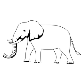 Elephant black and white clipart