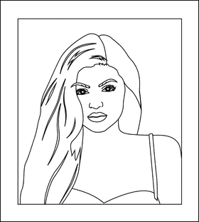 Kylie Jenner black and white clipart