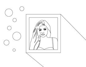 Kylie Jenner black and white vector