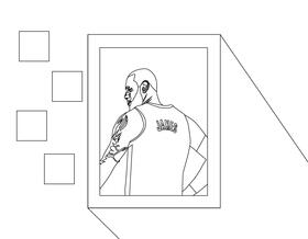 Lebron James black and white vector