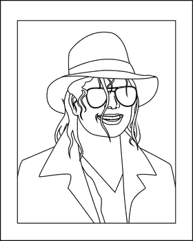 Michael Jackson black and white clipart
