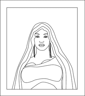 Nicki Minaj black and white clipart