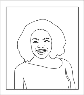 Oprah Winfrey black and white clipart
